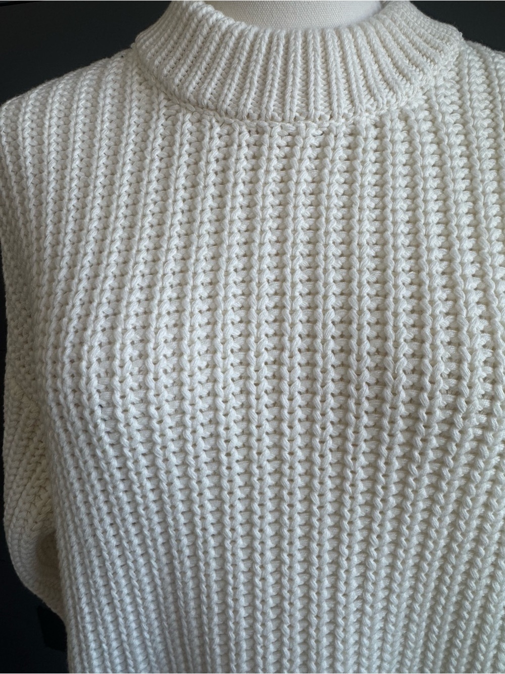 Pistola Ecru Helene NWT Chunky Ribbed Split Hem Sweater Cream Cotton Winter - Picture 2 of 8